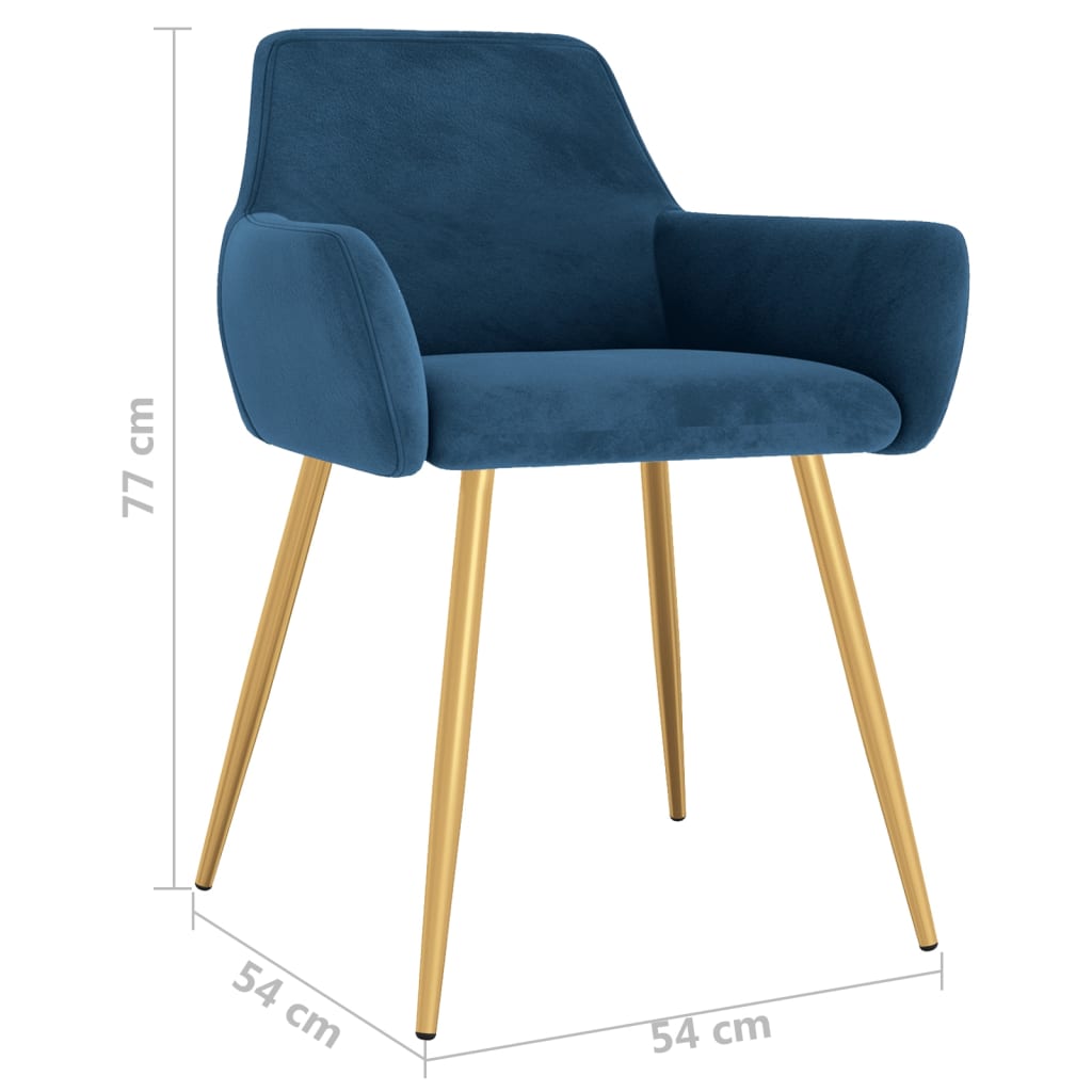 vidaXL Eetkamerstoelen 2 st fluweel blauw