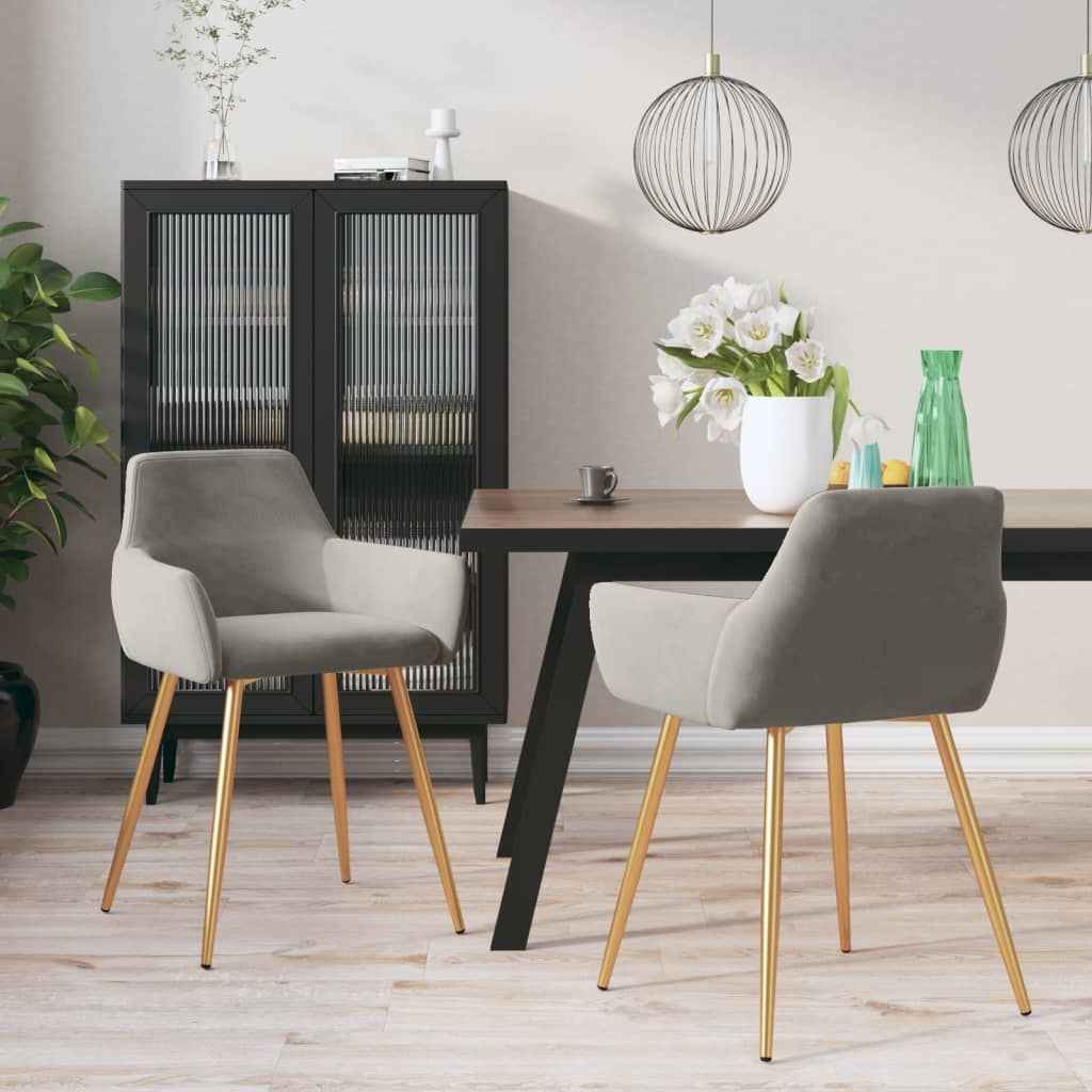 vidaXL Eetkamerstoelen 2 st fluweel blauw