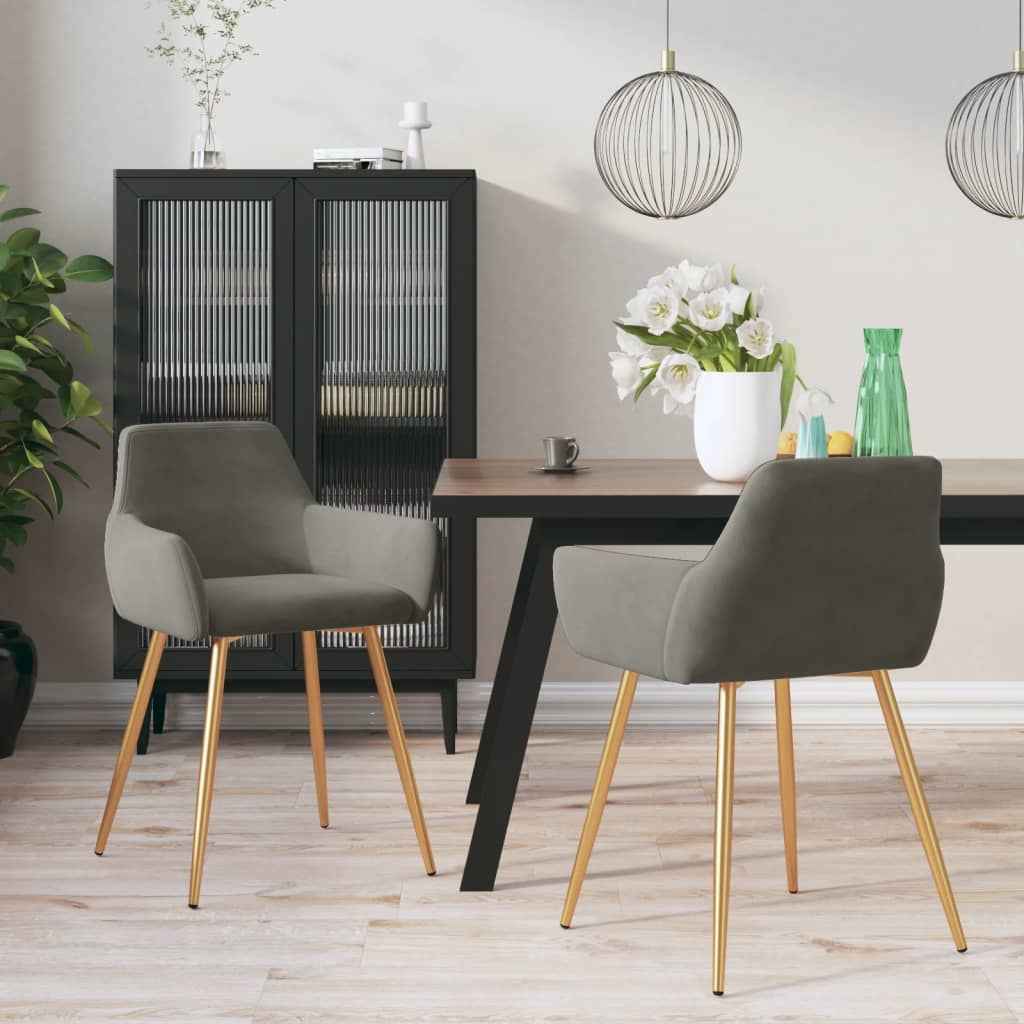 vidaXL Eetkamerstoelen 2 st fluweel blauw