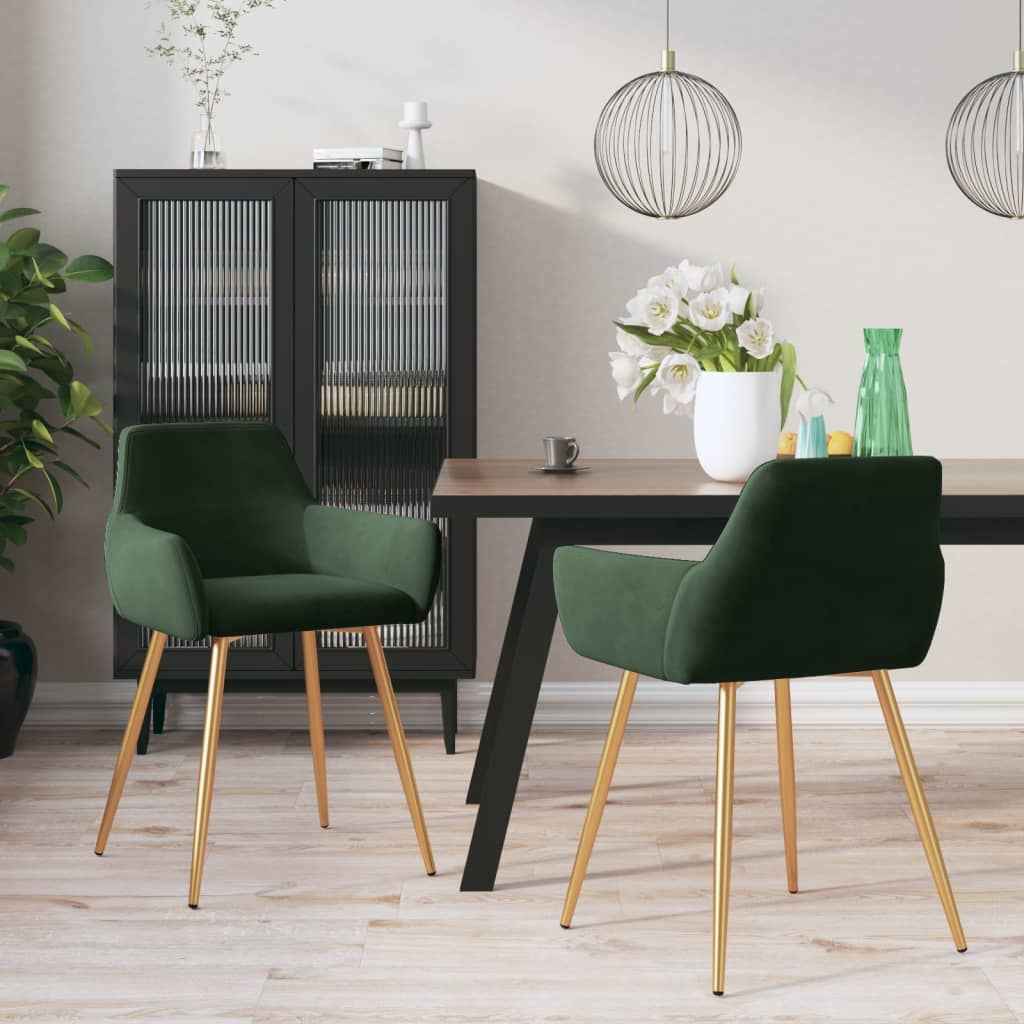 vidaXL Eetkamerstoelen 2 st fluweel blauw