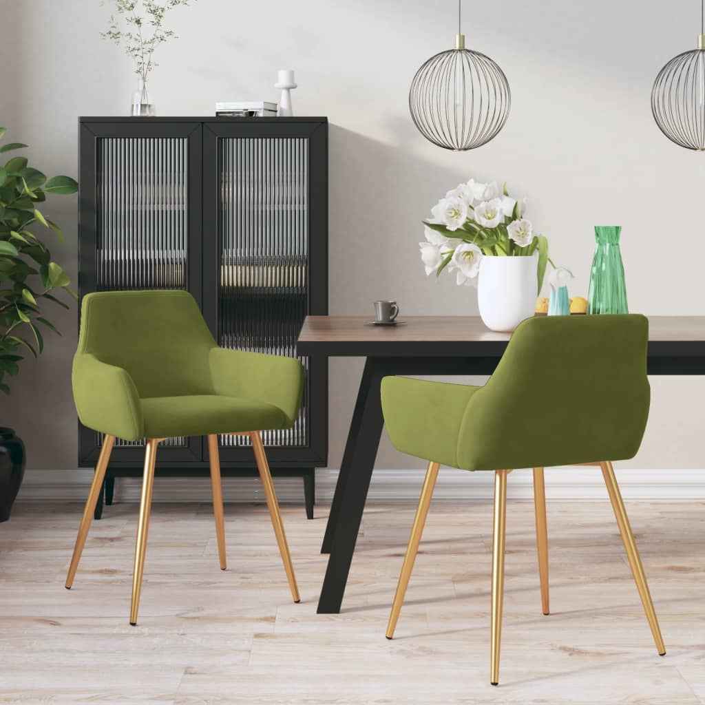 vidaXL Eetkamerstoelen 2 st fluweel blauw