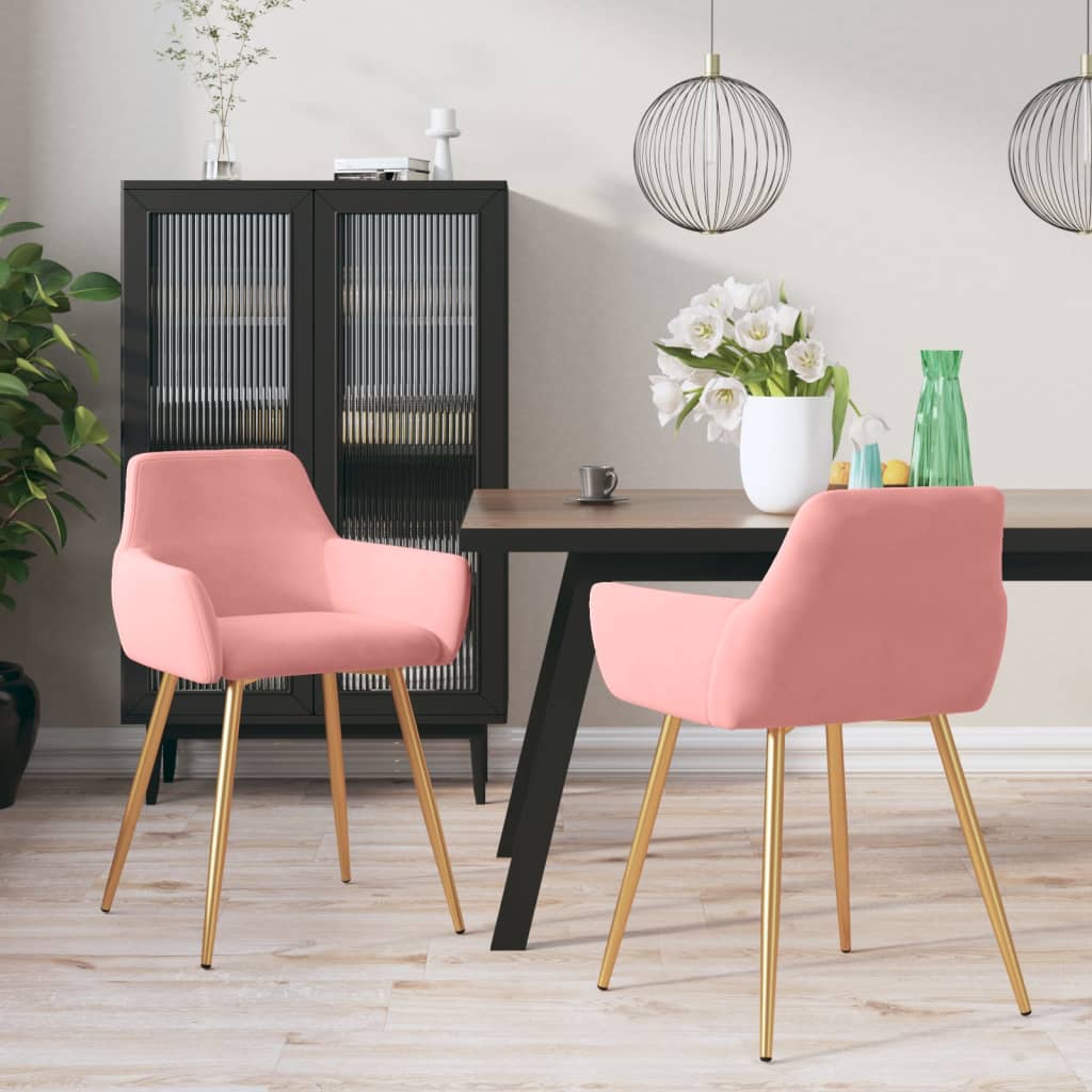vidaXL Eetkamerstoelen 2 st fluweel blauw