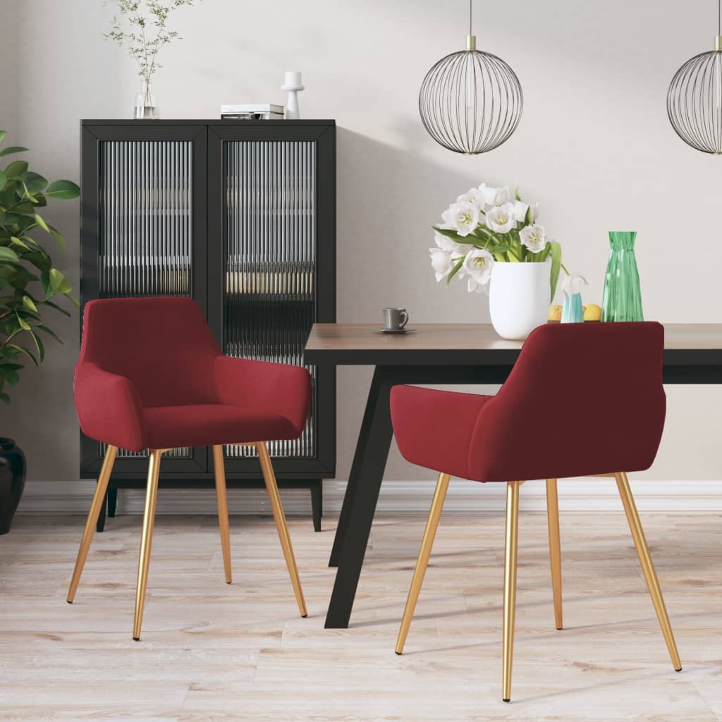vidaXL Eetkamerstoelen 2 st fluweel blauw
