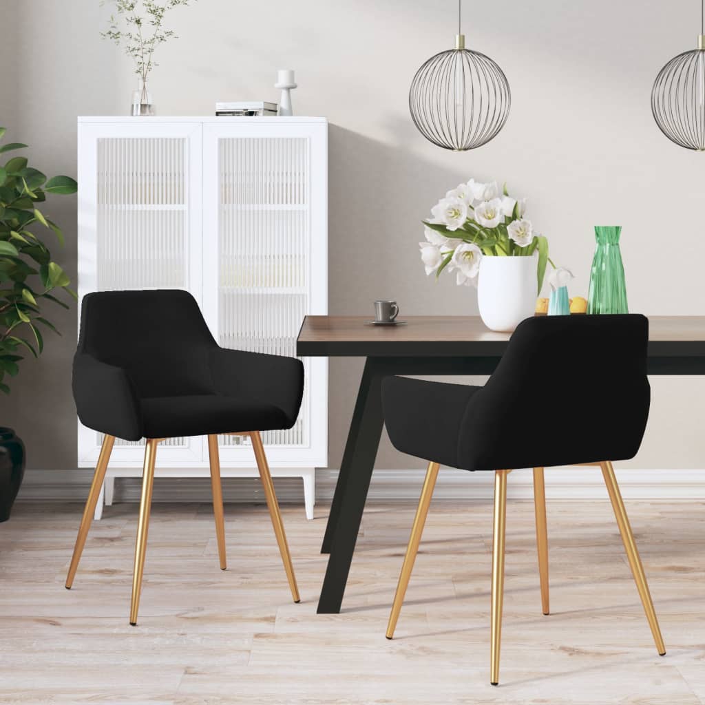 vidaXL Eetkamerstoelen 2 st fluweel blauw