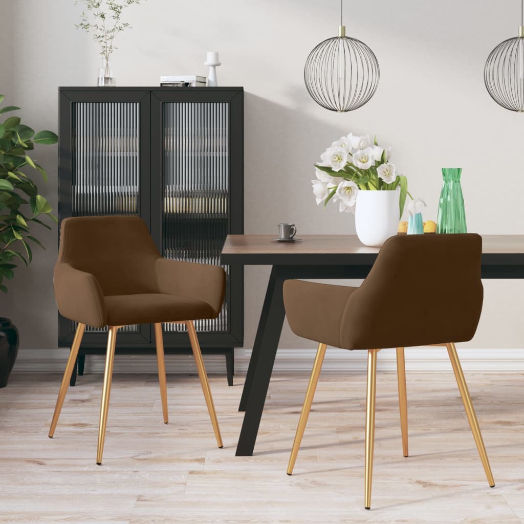 vidaXL Eetkamerstoelen 2 st fluweel blauw