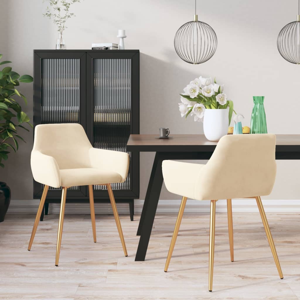vidaXL Eetkamerstoelen 2 st fluweel blauw