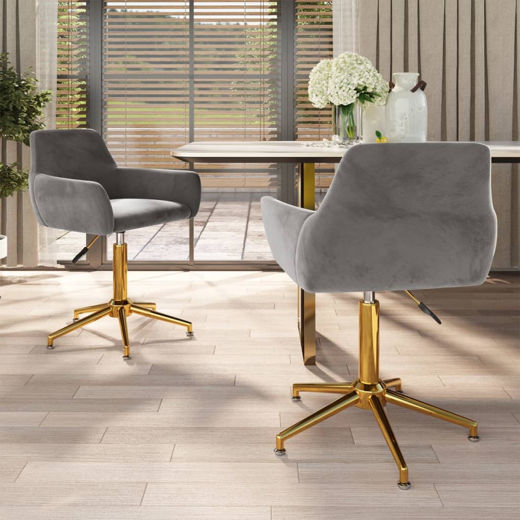 vidaXL Eetkamerstoel draaibaar fluweel blauw