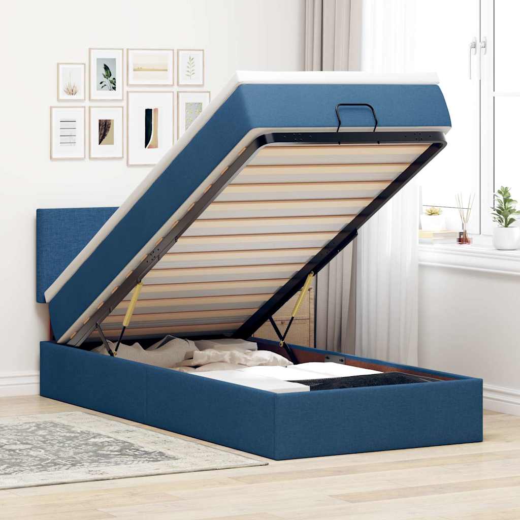 vidaXL Bed met matras 90x200 cm stof zwart