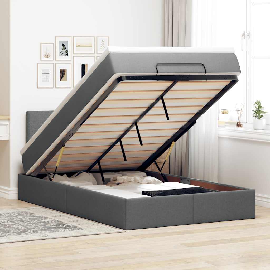 vidaXL Bed met matras 90x200 cm stof zwart