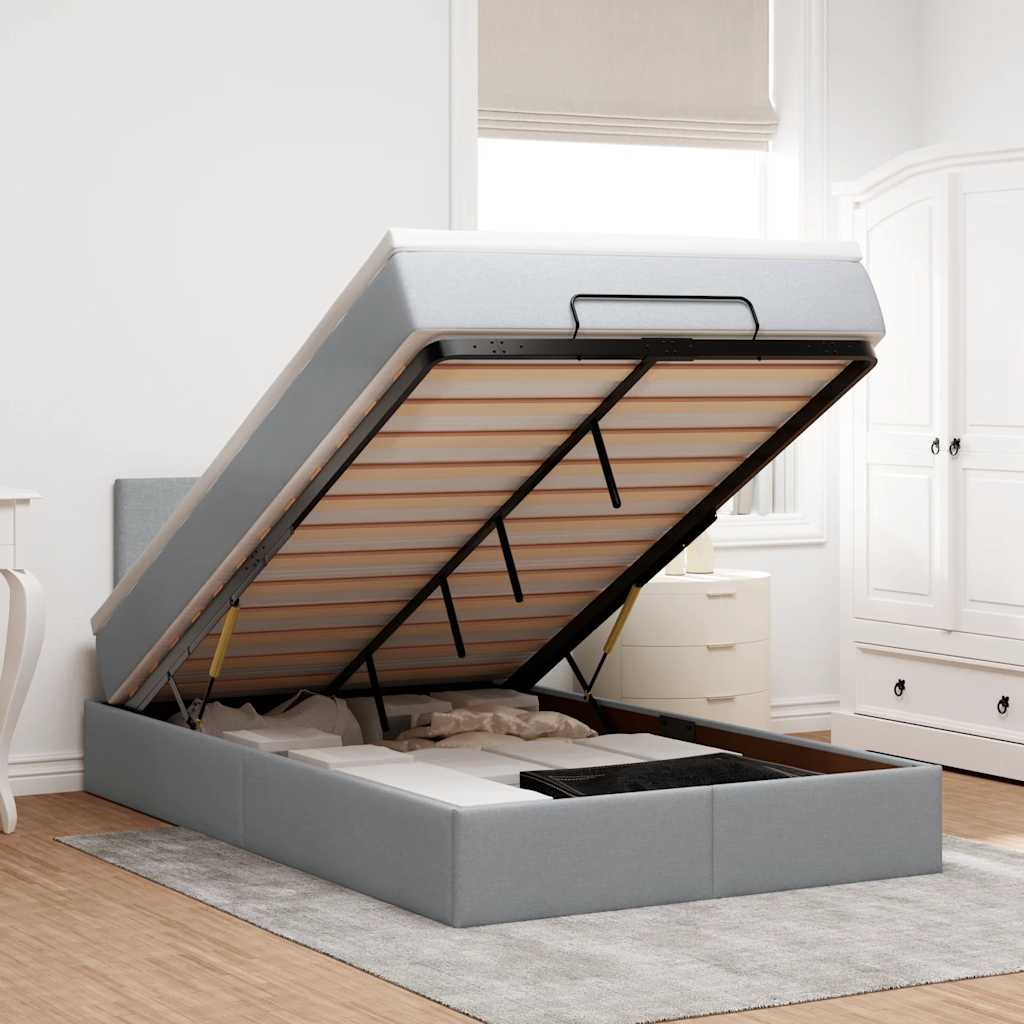 vidaXL Bed met matras 90x200 cm stof zwart