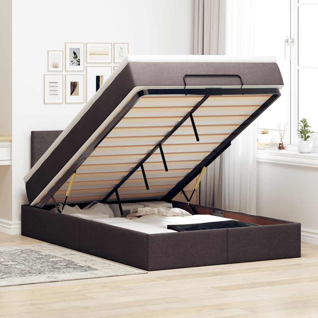 vidaXL Bed met matras 90x200 cm stof zwart