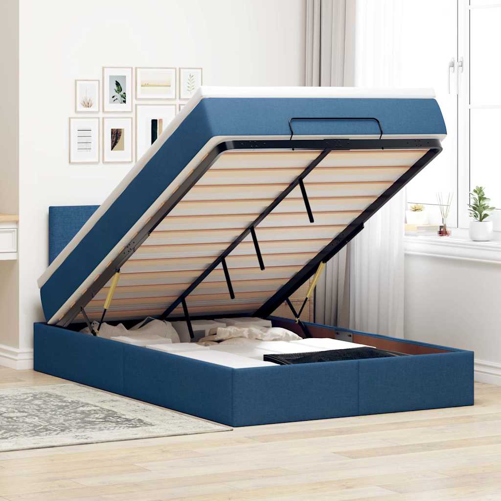 vidaXL Bed met matras 90x200 cm stof zwart