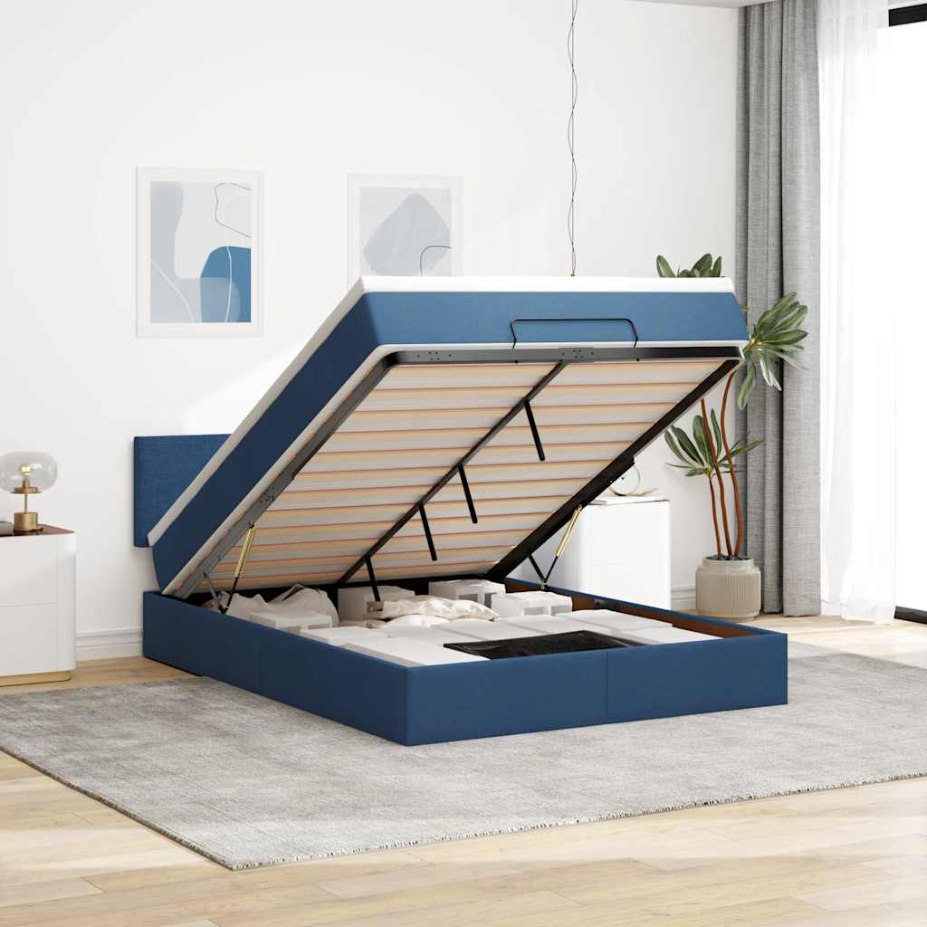 vidaXL Bed met matras 90x200 cm stof zwart