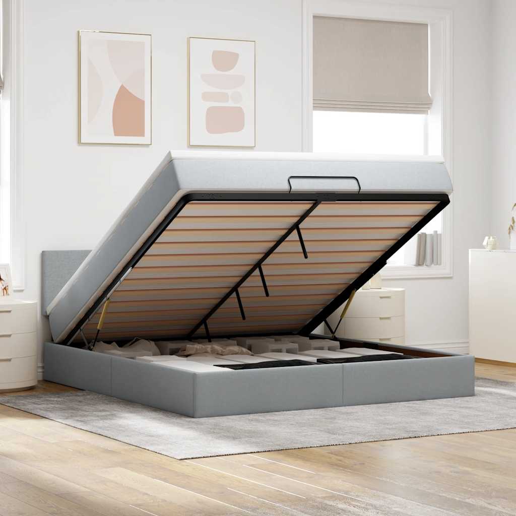 vidaXL Bed met matras 90x200 cm stof zwart