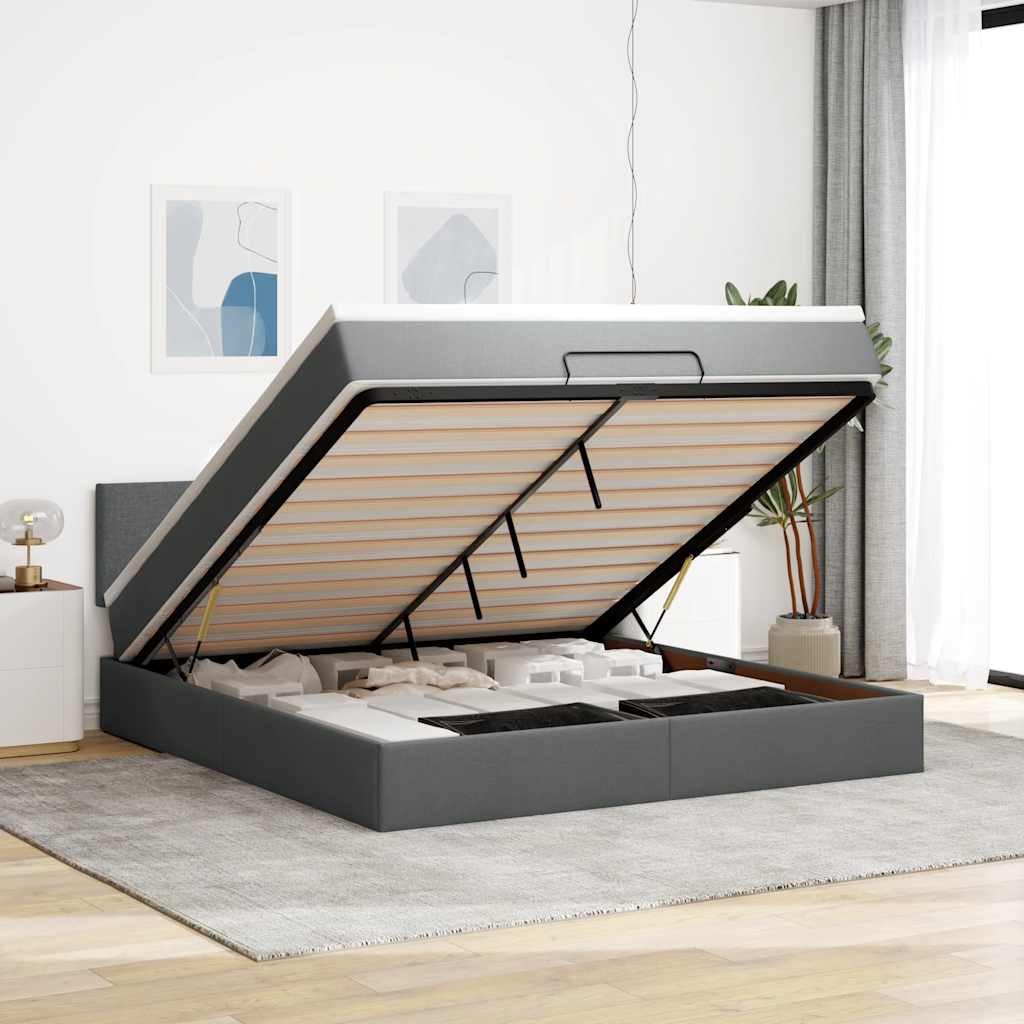 vidaXL Bed met matras 90x200 cm stof zwart