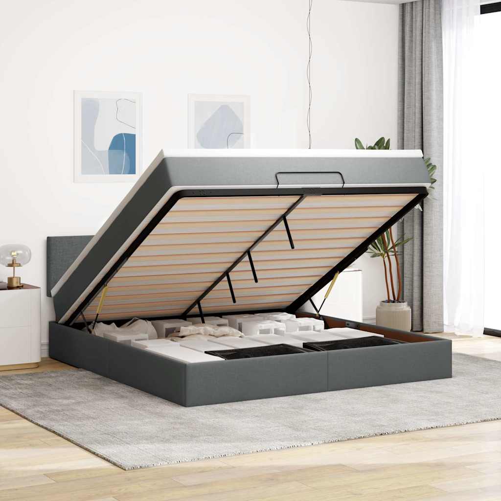 vidaXL Bed met matras 90x200 cm stof zwart