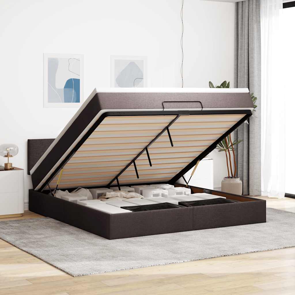 vidaXL Bed met matras 90x200 cm stof zwart