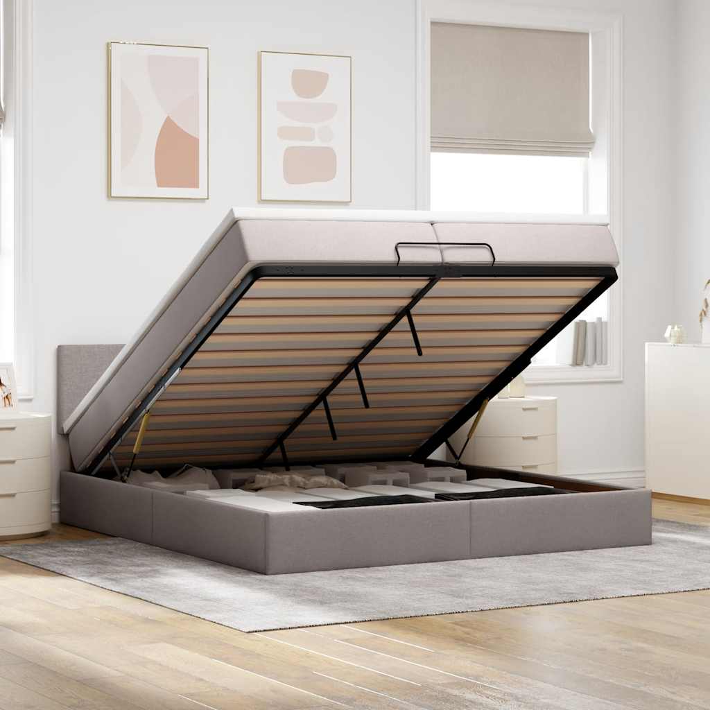 vidaXL Bed met matras 90x200 cm stof zwart
