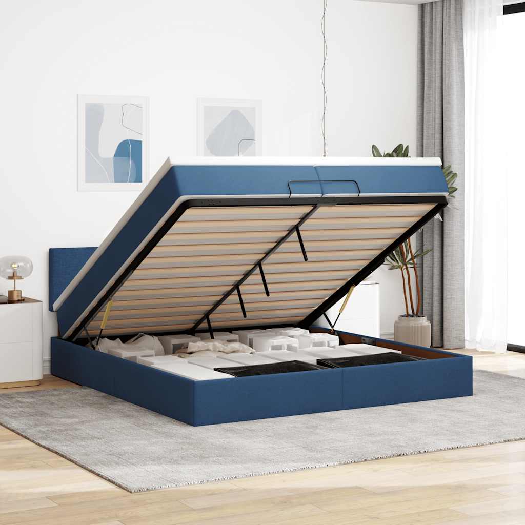 vidaXL Bed met matras 90x200 cm stof zwart