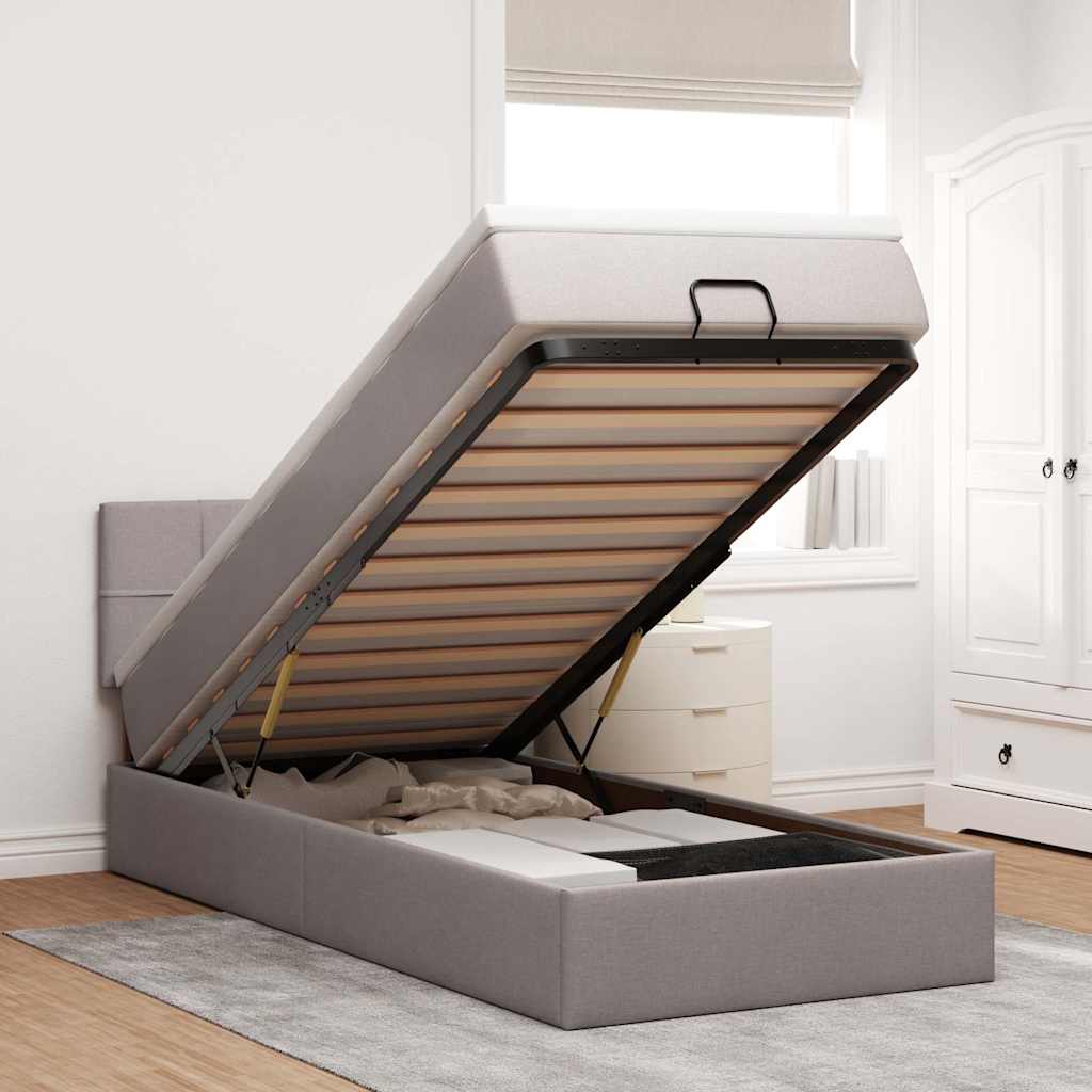 vidaXL Bed met matras 90x200 cm stof zwart