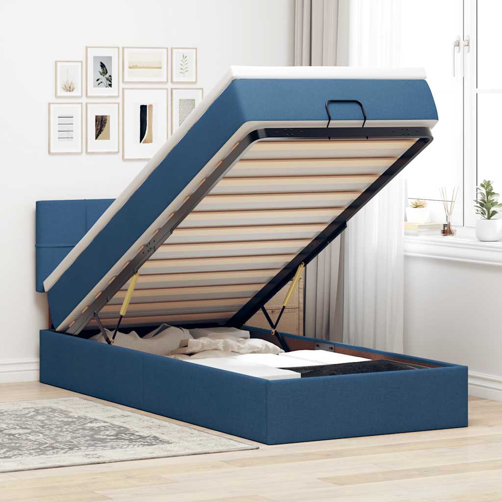 vidaXL Bed met matras 90x200 cm stof zwart