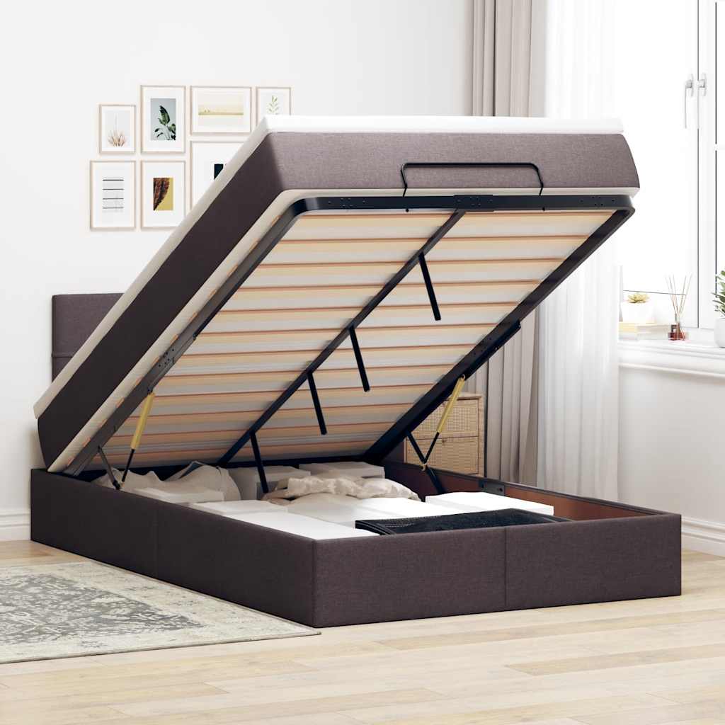 vidaXL Bed met matras 90x200 cm stof zwart