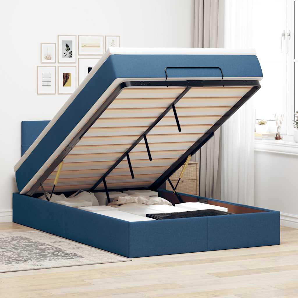 vidaXL Bed met matras 90x200 cm stof zwart
