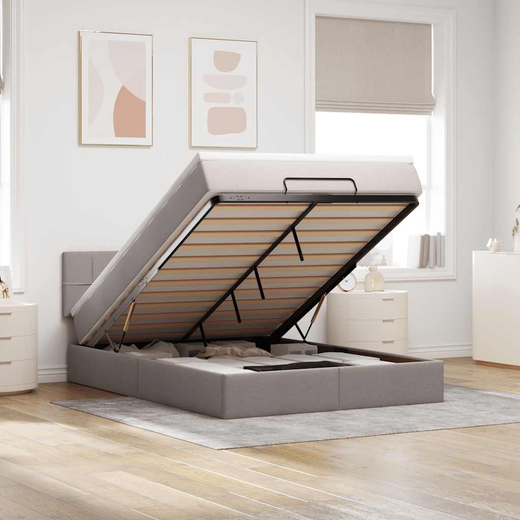 vidaXL Bed met matras 90x200 cm stof zwart