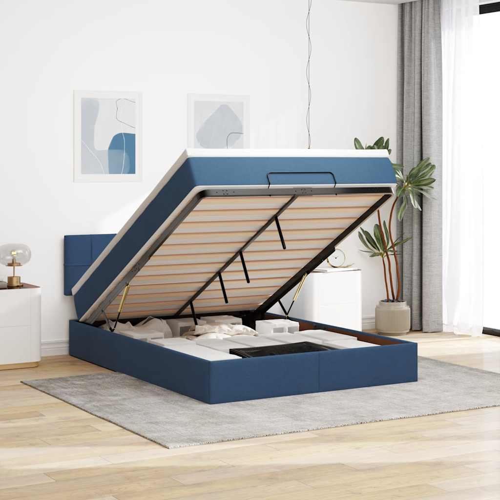 vidaXL Bed met matras 90x200 cm stof zwart