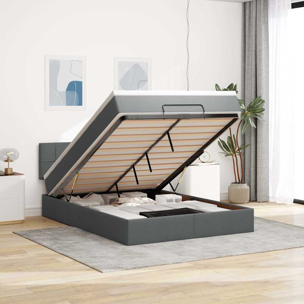 vidaXL Bed met matras 90x200 cm stof zwart
