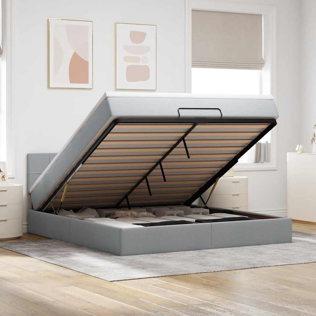 vidaXL Bed met matras 90x200 cm stof zwart