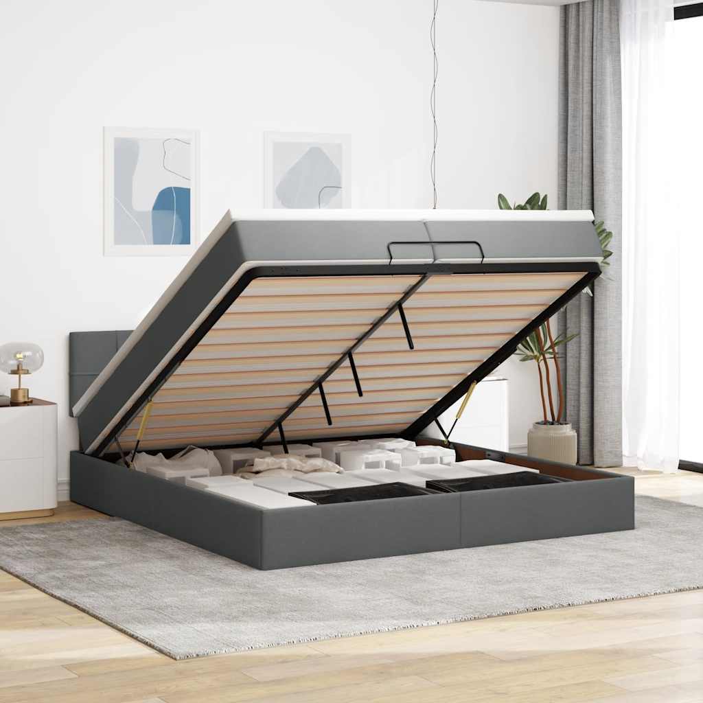 vidaXL Bed met matras 90x200 cm stof zwart