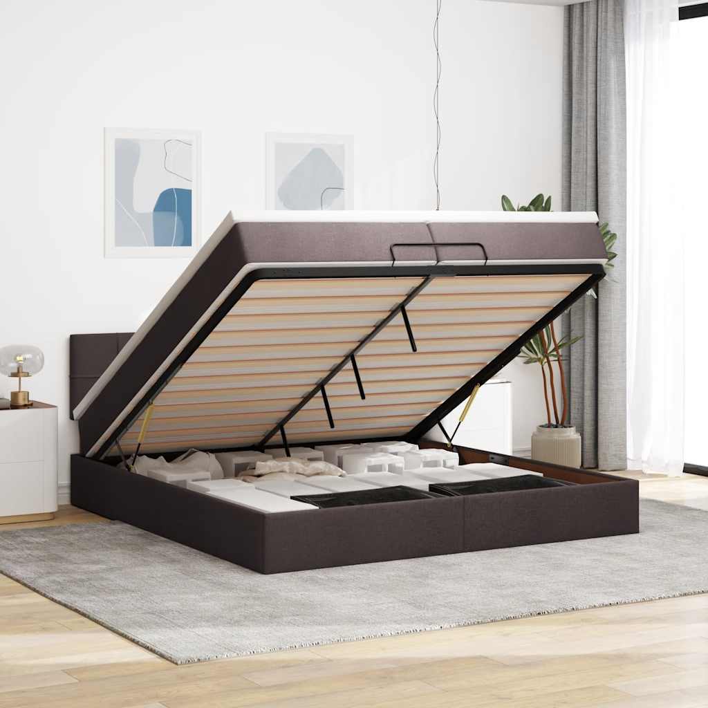 vidaXL Bed met matras 90x200 cm stof zwart