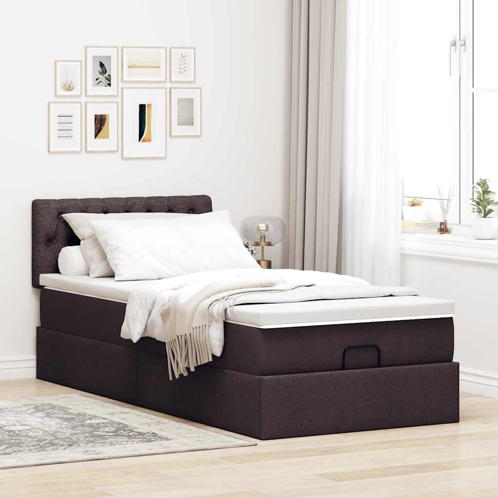 vidaXL Bed met matras 90x200 cm stof zwart
