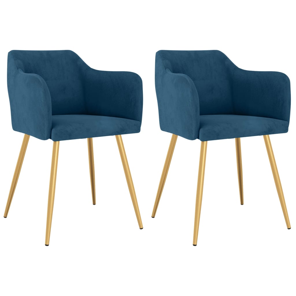 vidaXL Eetkamerstoelen 2 st fluweel blauw
