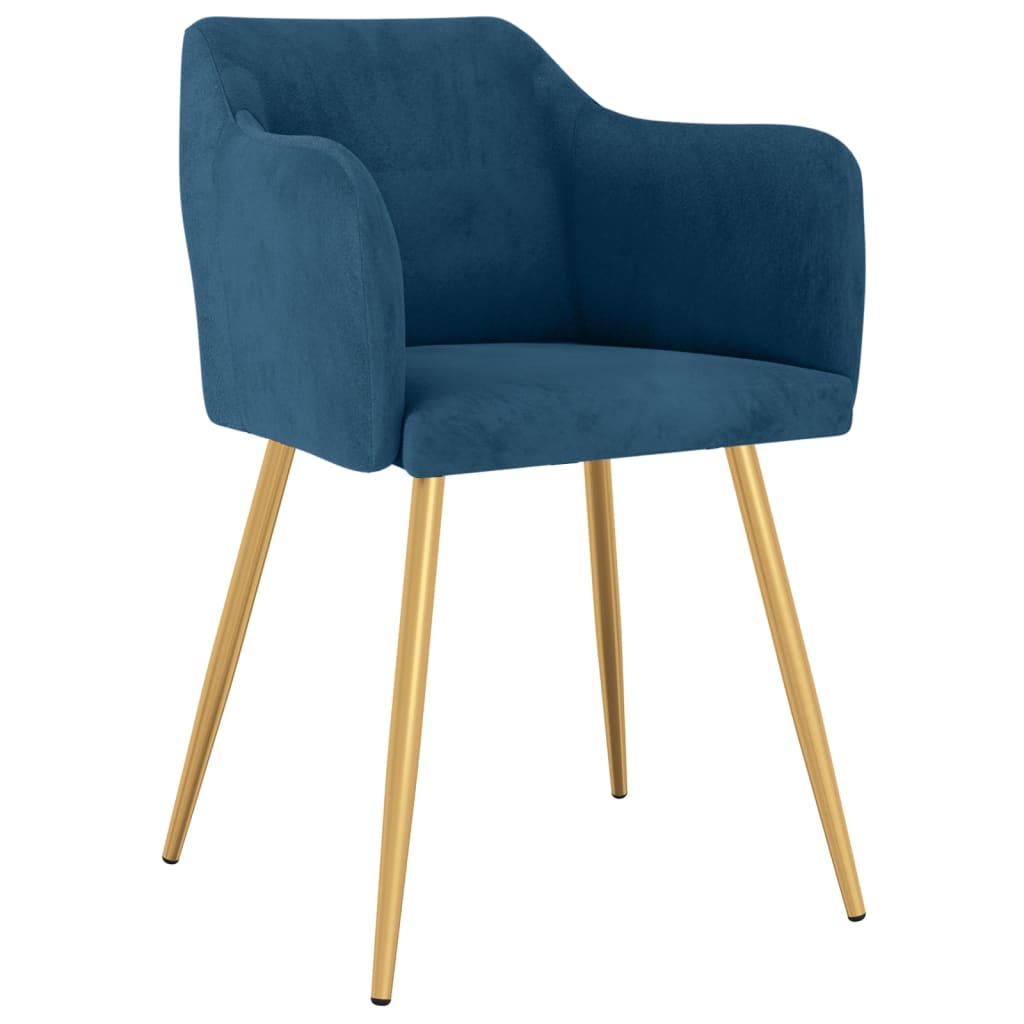 vidaXL Eetkamerstoelen 2 st fluweel blauw