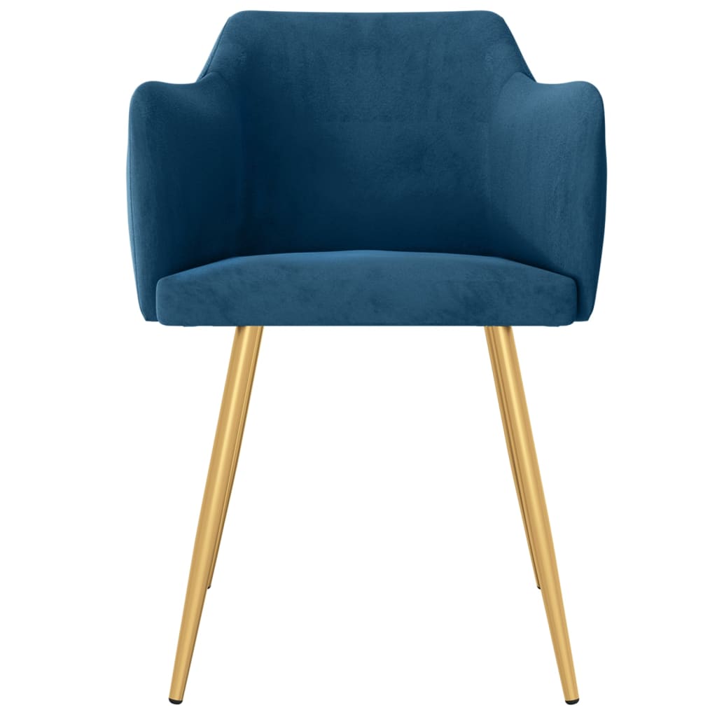 vidaXL Eetkamerstoelen 2 st fluweel blauw