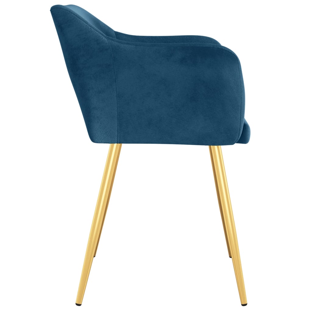 vidaXL Eetkamerstoelen 2 st fluweel blauw