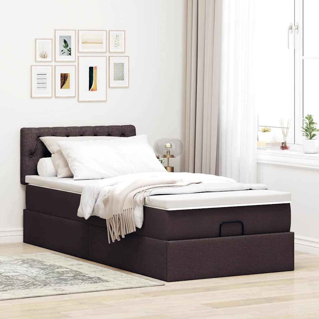 vidaXL Bed met matras 90x200 cm stof zwart
