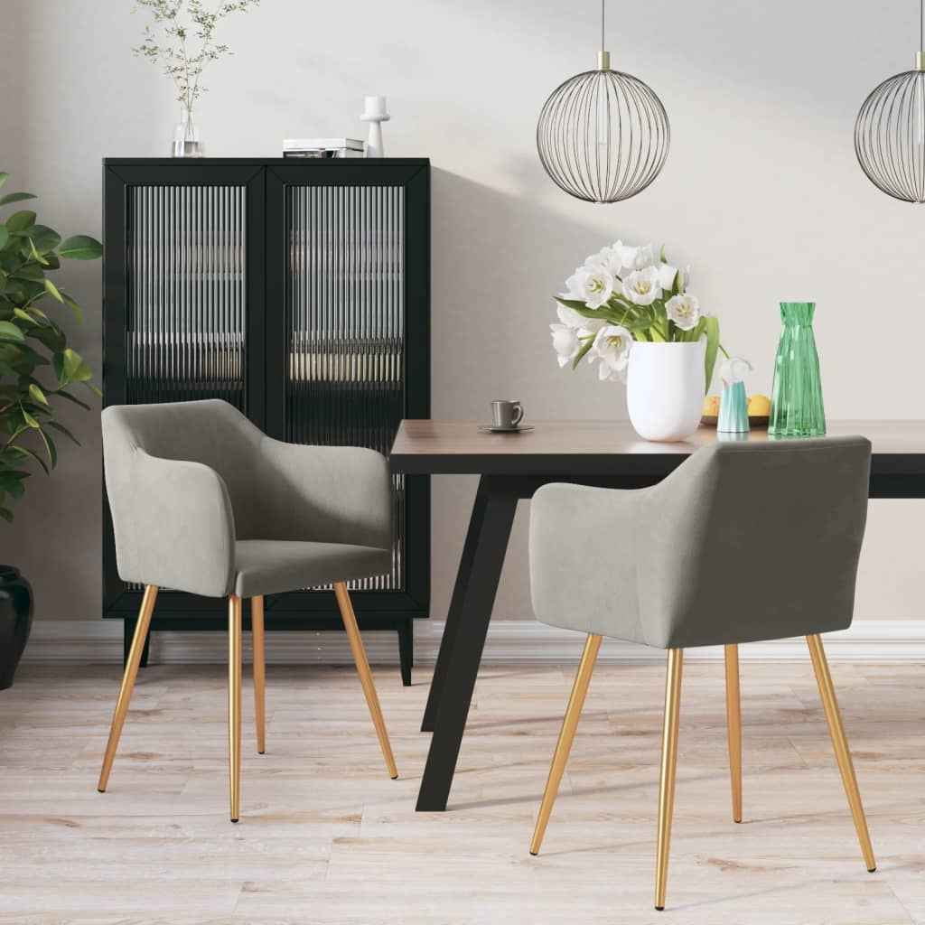 vidaXL Eetkamerstoelen 2 st fluweel blauw