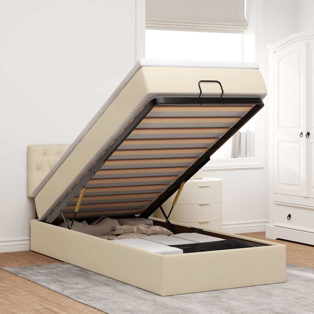vidaXL Bed met matras 90x200 cm stof zwart