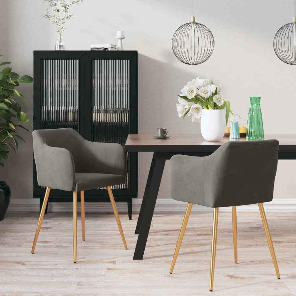 vidaXL Eetkamerstoelen 2 st fluweel blauw