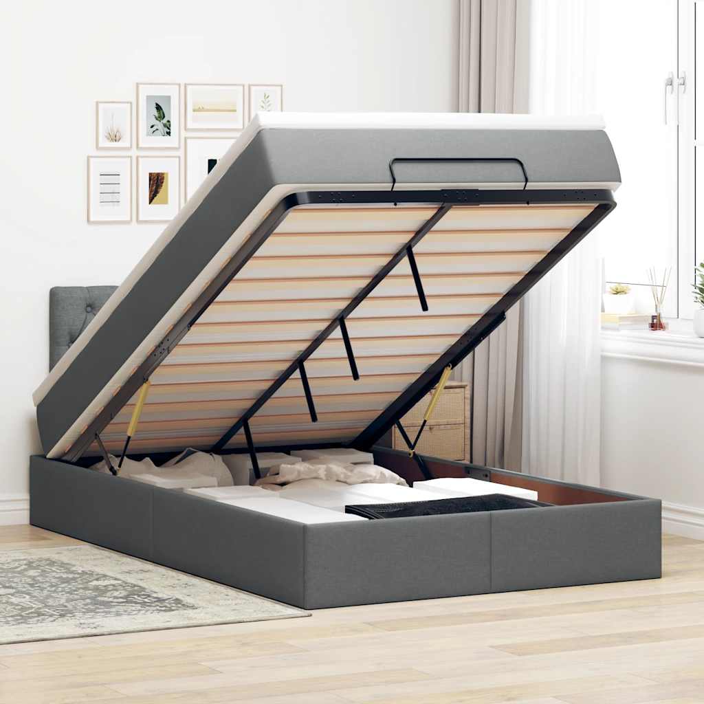 vidaXL Bed met matras 90x200 cm stof zwart