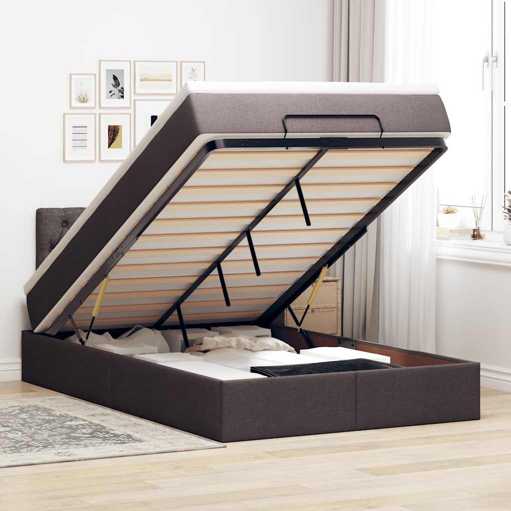 vidaXL Bed met matras 90x200 cm stof zwart