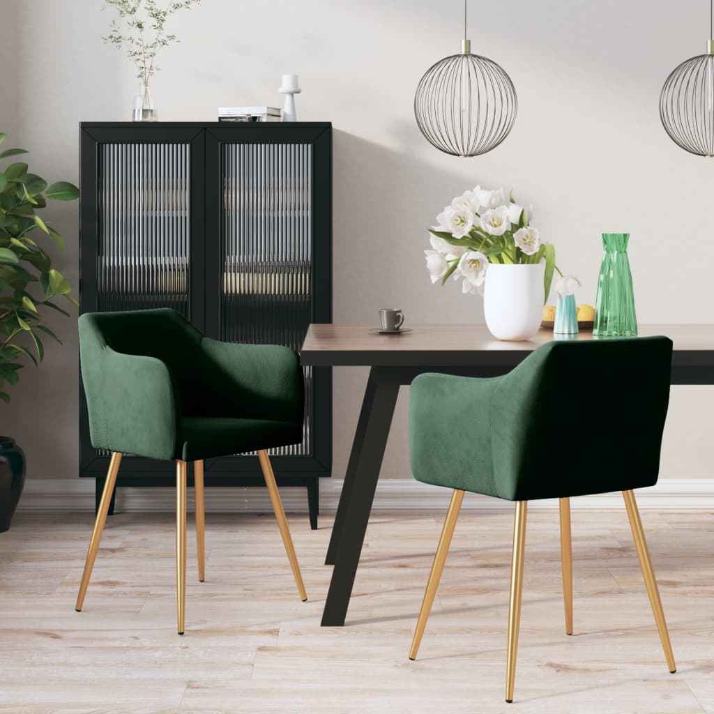 vidaXL Eetkamerstoelen 2 st fluweel blauw