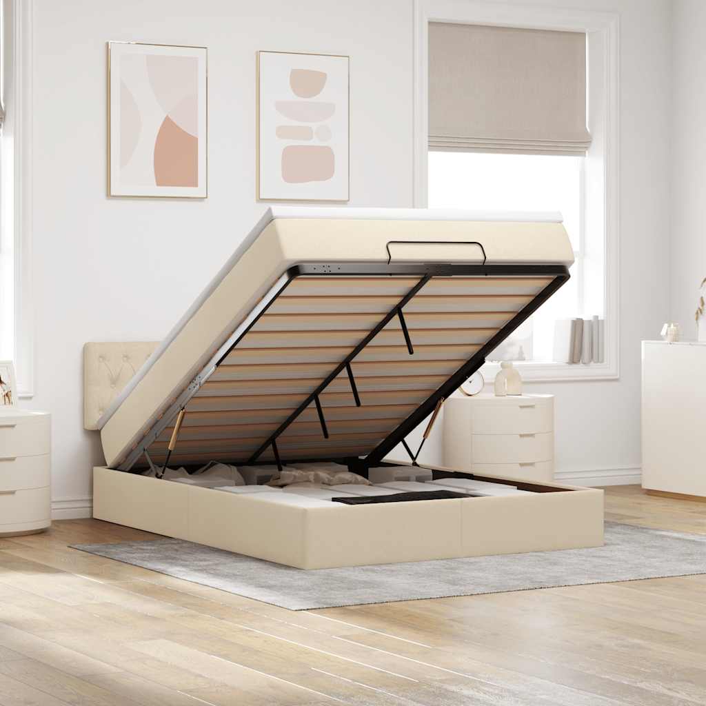 vidaXL Bed met matras 90x200 cm stof zwart
