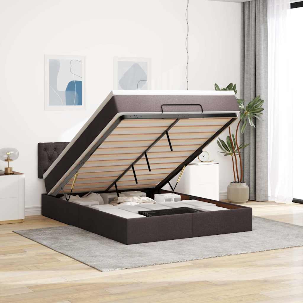 vidaXL Bed met matras 90x200 cm stof zwart