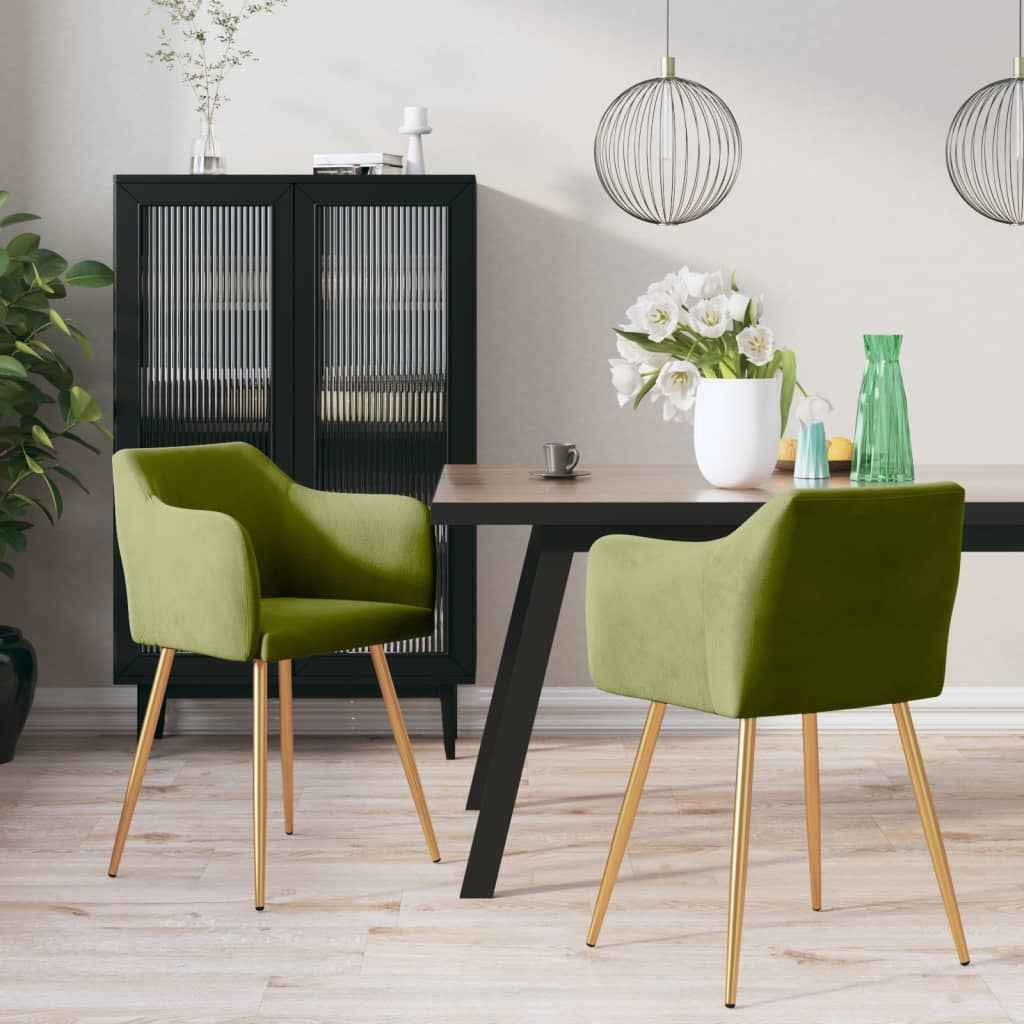 vidaXL Eetkamerstoelen 2 st fluweel blauw