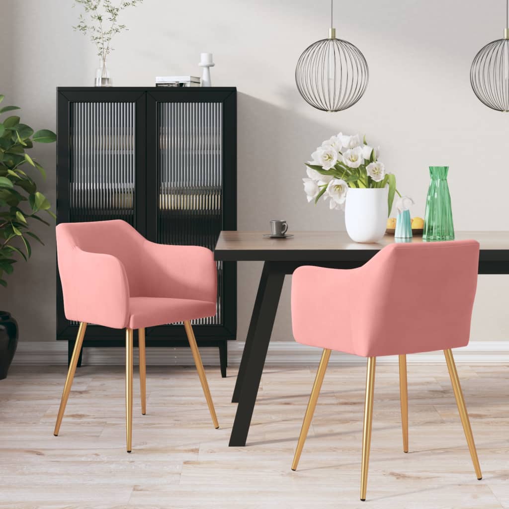 vidaXL Eetkamerstoelen 2 st fluweel blauw