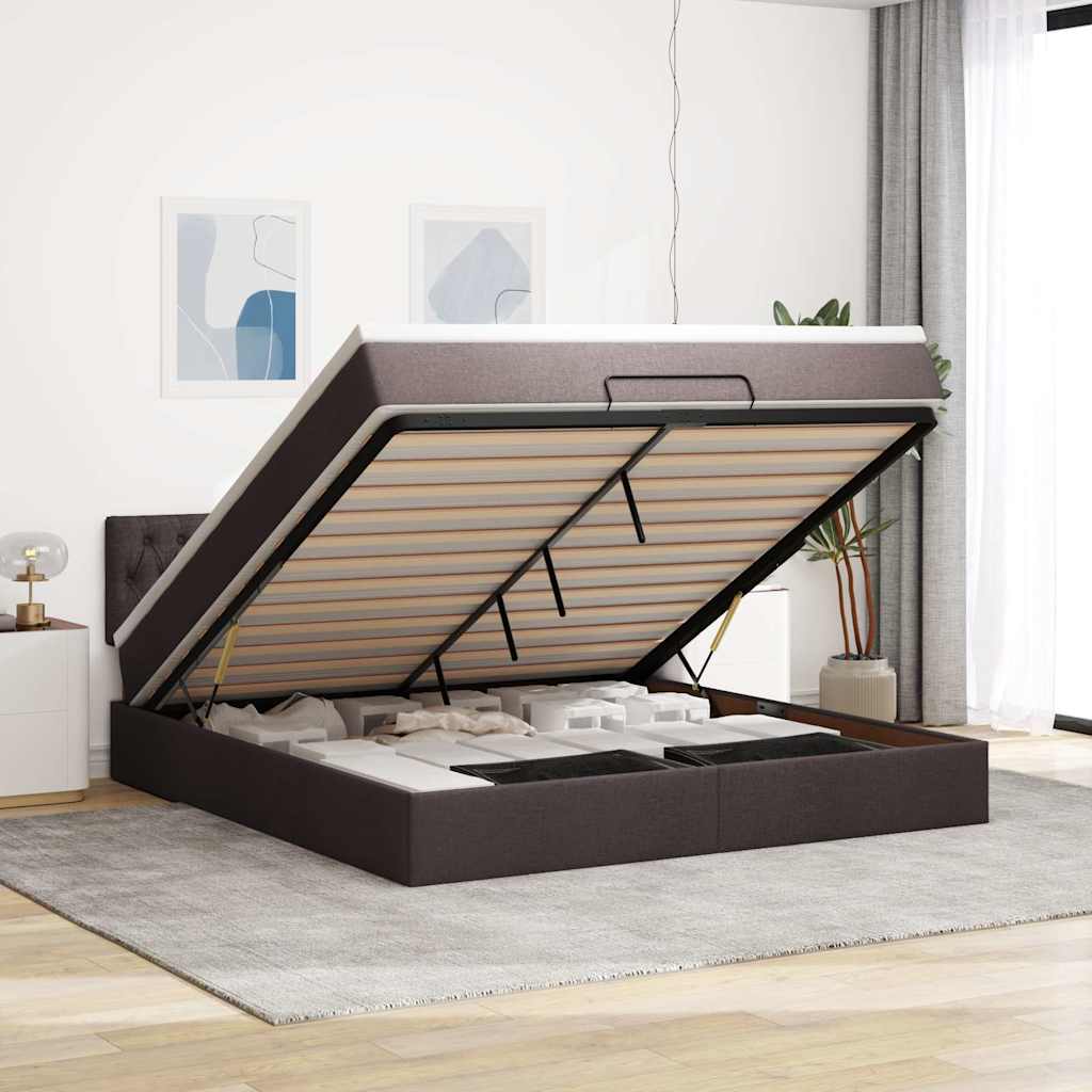 vidaXL Bed met matras 90x200 cm stof zwart
